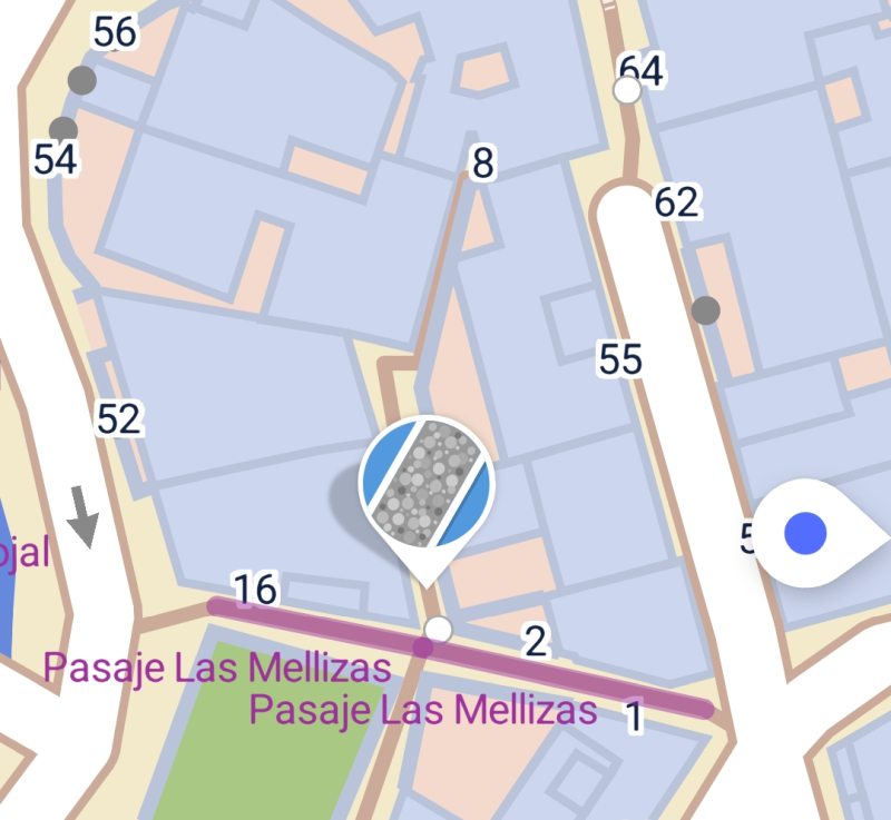 Screenshot from the SCEE app highlighting one specific street